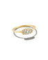 Kendra Scott Grayson Gold Crystal Band Ring In White Crystal