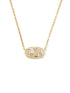 Holland Crystal Short Pendent Necklace in Gold White Cubic Zircona