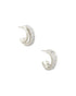 Kendra Scott Livy Silver Huggie Earrings In White Crystal