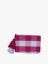 Faith Printed Cotton Pouch In Plaid Pink