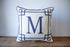 Navy Greek Key Square Letter Pillow