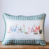 Gingham Wildlife Boy Name Pillow