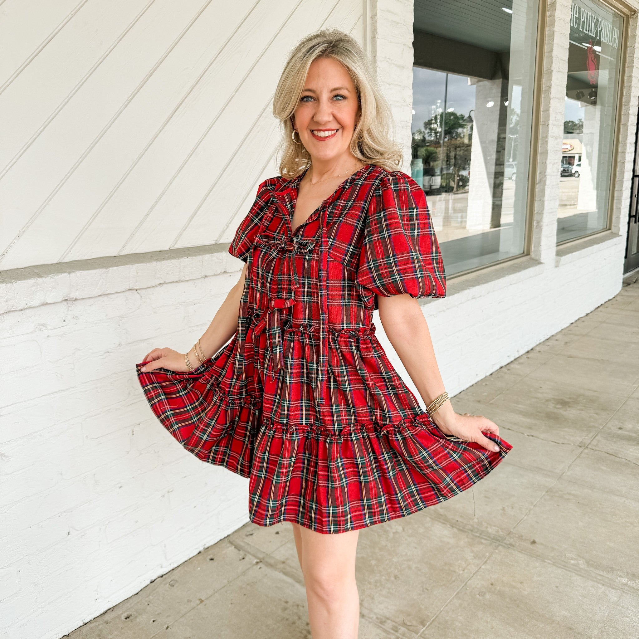 Plaid Christmas Dress The Pink Paisley Plaid Christmas Dress The Pink Paisley
