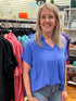 The Madalyn Flowy Top - Cobalt Blue