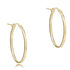 Oval Gold 1in Hoop Earrings Smooth