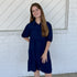 Bell Of The South Collared Dress - Navy