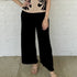 Frayed Wide Leg Linen Pants - Black