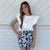 Marlo Printed Shorts Navy