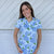 Hydrangea Short Sleeve Button Up Sleep Shirt