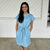 Scalloped Travel Day Dress (Mint Blue)