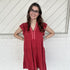 Raspberry Ripple Linen Babydoll Dress
