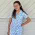 Fleur De Lis Short Sleeve Button Up Sleep Shirt