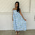 Blue Bloom Babydoll Maxi Dress