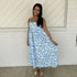 Blue Bloom Babydoll Maxi Dress