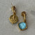 Honeybee Hoop & Charm Earring In Gold Iridescent Bahamian Blue