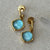 Honeybee Hoop & Charm Earring In Gold Iridescent Bahamian Blue