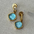 Honeybee Hoop & Charm Earring In Gold Iridescent Bahamian Blue