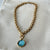 Honeybee Demi Necklace In Gold Iridescent Bahamian Blue