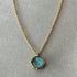 Honeybee Solitaire Necklace In Gold Iridescent Bahamian Blue