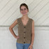 Wally Button-Up Sweater Vest - Mocha
