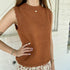 Scalloped Knit Sweater Vest - Rust