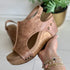 Carley Cognac Distressed Wedge