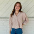 Striped V-Neck Quarter Sleeve Top