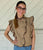 Leopard Quilted Ruffle Vest