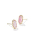 Grayson Stone Stud Earring Gold Pink Iridescent Mother Of Pearl