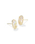 Grayson Stone Stud Earring Gold Iridescent Abalone