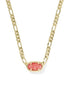 Elisa Figaro Pendant Necklace Gold Papaya Iridescent Mother Of Pearl