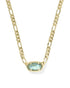 Elisa Figaro Pendant Necklace Gold Deep Aqua Illusion