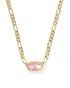 Elisa Figaro Pendant Necklace Gold Pink Iridescent Mother Of Pearl
