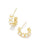 Kendra Scott Cailin Gold Crystal Huggie Earing In Mother of Pearl