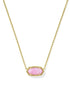 Elisa Short Pendant Necklace In Gold Carnation Kyocera Opal