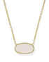 Kendra Scott Elisa Statement Short Pendant Necklace In Gold Iridescent Drusy
