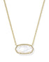 Kendra Scott Elisa Statement Pendant Necklace In Gold Ivory Mother Of Pearl