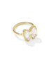Haley Bow Band Ring In Gold Ivory
