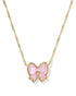 Haley Bow Shirt Pendant Necklace in Gold Blush Mother Of Pearl