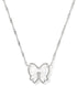 Haley Bow Short Pendant Necklace Silver Ivory Mother Of Pearl