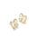 Haley Bow Stud Earring Gold Ivory Mother Of Pearl 