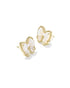 Haley Bow Stud Earring Gold Ivory Mother Of Pearl