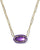Elisa Enamel Frame Paperclip Necklace Gold PURPLE MOTHER OF PEARL
