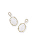 Daphne Enamel Frame Drop Earrings Gold White Mother Of Pearl