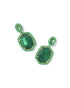 Daphne Enamel Frame Drop Earrings Gold EMERALD ILLUSION
