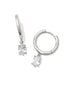 Cailin Single Stone Huggie Silver White Crystal