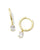 Cailin Single Stone Huggie Gold White Crystal 