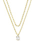 Cailin Multi Strand Necklace Gold White Crystal