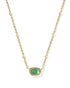 Mini Elisa Satellite Short Pendant Necklace Gold Emerald Cats Eye