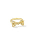 Krista Bow Cocktail Ring Gold White Mix